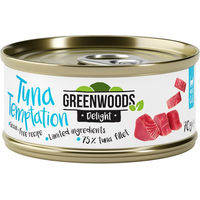 Produktbild von Greenwoods Delight Thunfischstückchen in Sauce getreidefrei 48 x 70 g - 48 x 70 g