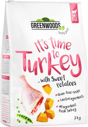 Produktbild von Greenwoods Hundefutter Pute mit Süßkartoffeln Erbsen und Kürbis getreidefrei Adult 3 x 3 kg - 3 x 3 kg