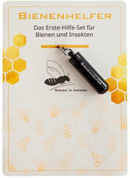 Grega´s Imkerei Insektenhotel Bienenhelfer Set mit Erste-Hilfe-Schlüsselanhänger und Futtersirup zur Soforthilfe für Wildbienen und Insekten – Bild 1 von 3
