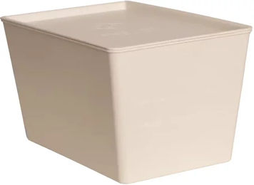 Grooming Deluxe Futterbox für Pferde aus Kunststoff mit Deckel in Weiß oder Beige – Bild 1 von 5