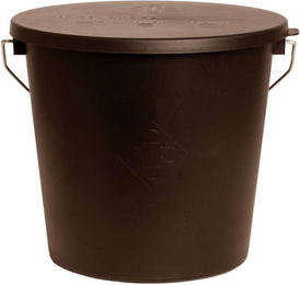 Grooming Deluxe Futtereimer aus Kunststoff mit Deckel in Beige und Braun – Bild 1 von 4