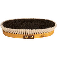 Produktbild von Grooming Deluxe Glanzbürste Medium für Pferde aus Holz mit Pferde- und Ziegenhaar Braun