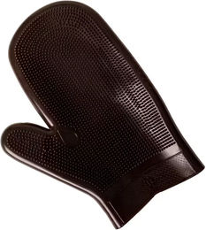 Grooming Deluxe Gummipflegehandschuh Bürste Braun – Bild 1 von 6