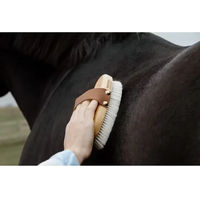 Produktbild von Grooming Deluxe Natural Glanzbürste für Pferde weiche Putzbürste aus Holz