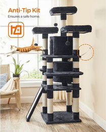 Großer Katzenturm Katzenfelsen mit 3 Sitzplätzen und 2 Kuschelräumen 172 cm – Bild 1 von 1