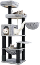 Großer Kratzbaum Azomor für Katzen in Grau mit Sisal-Elementen – Bild 1 von 1