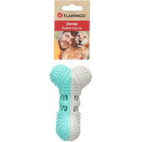 Produktbild von Growi Flamingo Hundespielzeug Dental Hantel aus Gummi Grau Grün 12,8 cm