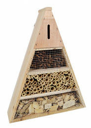 Produktbild von Grüner Jan Insektenhotel aus Holz mit Bambus und Zapfen in Grün und Braun