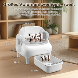 GTPLAYER Automatische Katzentoilette Selbstreinigend XL mit App-Steuerung und WiFi Weiß – Bild 1 von 11