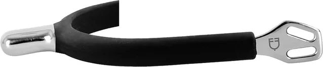 Produktbild von Gummierte Sporen für englische Pferde von Equestro aus Edelstahl in Schwarz