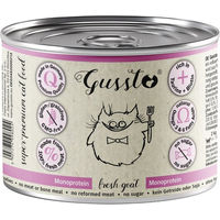 Produktbild von Gussto Cat Fresh Goat Nassfutter für Katzen Adult mit Ziegenfleisch Stückchen in Sauce Hypoallergen Monoprotein 200g