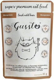 Produktbild von GUSSTO Cat Fresh Katzen Nassfutter Wildschwein Stückchen in Sauce Monoprotein Hypoallergen 85 g - 85 g