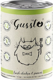 Produktbild von GUSSTO Cat Fresh Katzennassfutter Huhn mit Garnele Stückchen in Sauce mit hohem Fleischanteil 400 g - 400 g