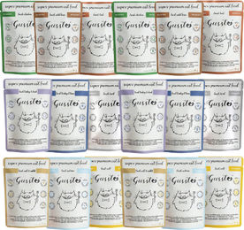 Produktbild von Gussto Cat Fresh Mix Katzen Nassfutter Stückchen in Sauce Monoprotein Hypoallergen 18x85 g