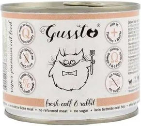 Gussto Katzen Nassfutter Kalb und Kaninchen Stückchen in Sauce getreidefrei monoprotein für alle Altersstufen 6x200 g - 200 g – Bild 1 von 3