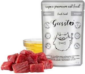 Gussto Katzen Nassfutter Lamm Stückchen in Sauce getreidefrei für alle Altersstufen 24x85g - 85 g – Bild 1 von 3