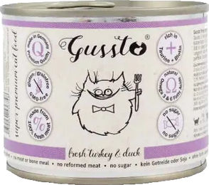 Gussto Katzen Nassfutter Truthahn und Ente Stückchen in Sauce getreidefrei monoprotein 6x200 g - 200 g – Bild 1 von 3