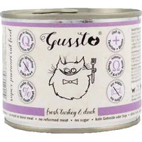 Produktbild von Gussto Katzen Nassfutter Truthahn und Ente Stückchen in Sauce getreidefrei monoprotein 6x200 g - 200 g