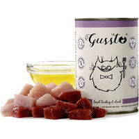 Produktbild von Gussto Katzen Nassfutter Truthahn und Ente Stückchen in Sauce getreidefrei monoprotein für alle Altersstufen 6x400 g - 400 g