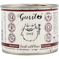 Produktbild von Gussto Katzen Nassfutter Wildschwein Stückchen in Sauce getreidefrei 6x200 g - 200 g