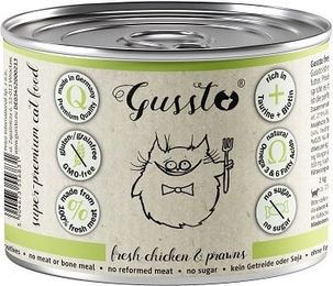 Produktbild von GUSSTO Katzenfutter Huhn und Garnele Stückchen in Sauce mit hohem Fleischanteil 200 g - 200 g