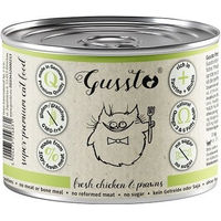 Produktbild von GUSSTO Katzenfutter Huhn und Garnele Stückchen in Sauce mit hohem Fleischanteil 200 g - 200 g
