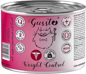 Produktbild von Gussto Vet Weight Control Nassfutter für erwachsene Katzen zur Gewichtskontrolle 200 g