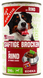 Gut & Günstig Hundefutter Adult Stückchen in Sauce mit Rind 6 x 1,24 kg – Bild 1 von 3