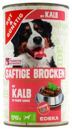 Gut & Günstig Hundefutter Stückchen in Sauce mit Kalb für Adult 6 x 1,24 kg Dose – Bild 1 von 2