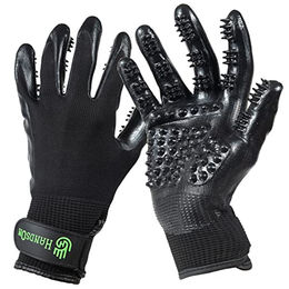 H HANDSON Fellpflegehandschuhe für Pferde, Hunde und Katzen Schwarz Größe S – Bild 1 von 7