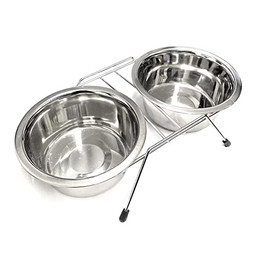 Produktbild von HAC24 Futternapf Rutschfeste Futterstation Edelstahl - 2 x 850 ml