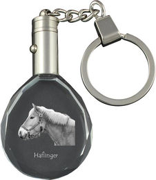 Produktbild von Haflinger - pendant with a picture of a horse, crystal key ring in a gift box, unique gift by Art-Dog brand transparent