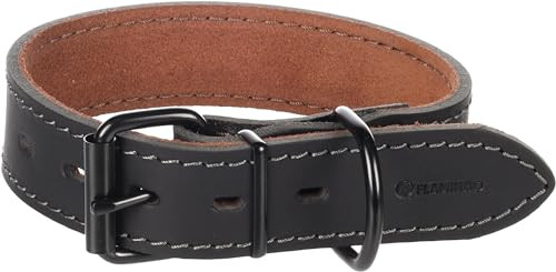 Produktbild von Halsband Montana Leder breit schwarz M 35-45cm