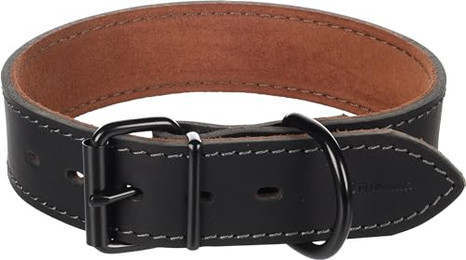 Produktbild von Halsband Montana Leder breit schwarz M/L