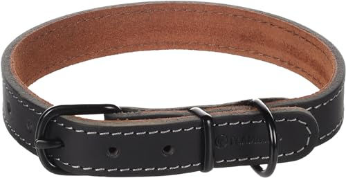 Halsband Montana Leder Schwarz M 37-45cm 20mm – Bild 1 von 4