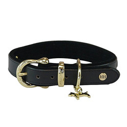 Produktbild von Halsband Sattelleder Luxus Schwarz XXL