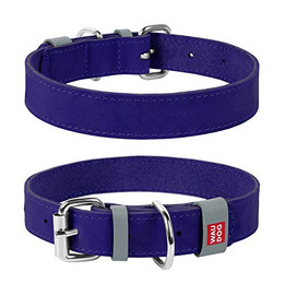 Produktbild von Halsband WAU Dog Classic Leder Hund L violett