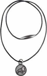 Produktbild von Halskette aus Leder mit Pferdeanhänger Karlslund