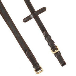 Hans Melzer Horse Equipment feingummierte Zügel braun/messing Warmblut – Bild 1 von 2