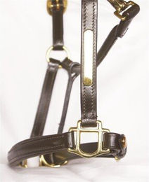 Hans Melzer Horse Equipment Halfter Sahrendorf braun/messing Warmblut – Bild 1 von 2