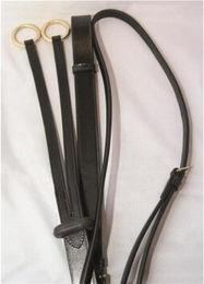 Hans Melzer Horse Equipment Martingal schwarz/messing Vollblut/Warmblut – Bild 1 von 2