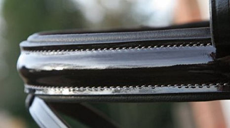 Hans Melzer Horse Equipment Reithalfter Hagen Lack schwarz englisch kombiniert – Bild 1 von 2