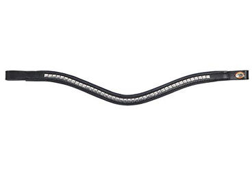 Hans Melzer Horse Equipment Stirnriemen Kreuth schwarz/silber Vollblut – Bild 1 von 3