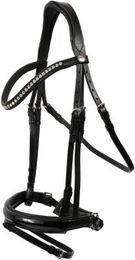 Hans Melzer Horse Equipment Trense Hagen schwarz unterlegt – Bild 1 von 2