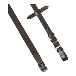 Hans Melzer Horse Equipment Zügel feingummiert schwarz/messing – Bild 1 von 4