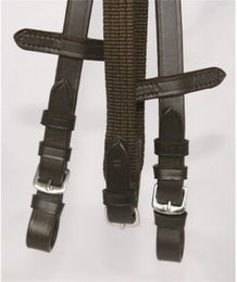 Hans Melzer Horse Equipment Zügel Gurt braun/silber Vollblut – Bild 1 von 2