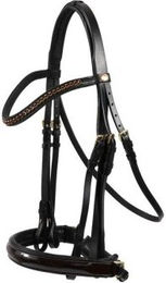 Hans Melzer Kandare Krusemark schwarz/braun messing Pony – Bild 1 von 4