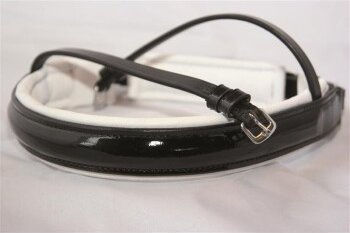 Produktbild von Hans Melzer Kandarenreithalfter Hamburg LACK schwarz/silber weiß unterlegt