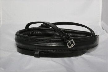 Hans Melzer Reithalfter breit englisch kombiniert schwarz unterlegt – Bild 1 von 2