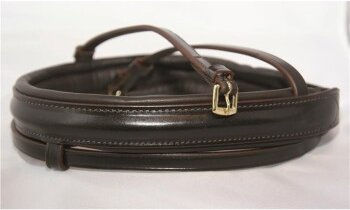 Hans Melzer Reithalfter standard englisch kombiniert braun/messing Pony – Bild 1 von 2